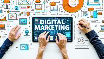Illustration of digital marketing concepts and strategies.